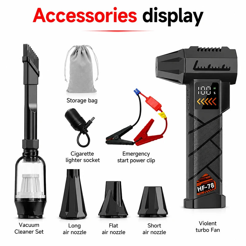 HFX04-XC Color Cordless High-RPM Electric Jet Air Blower for Home & Car