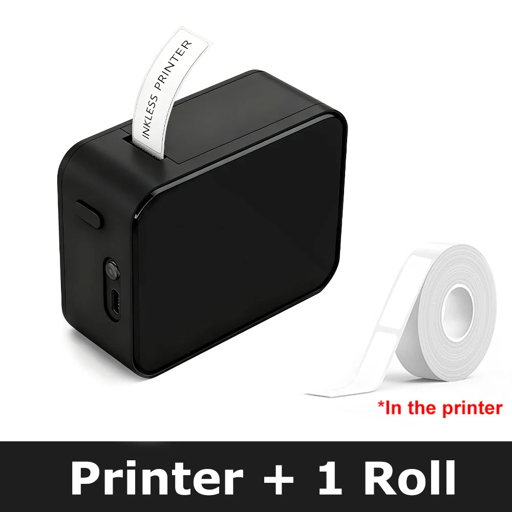 Black Standard color Portable Bluetooth Thermal Label Printer – Inkless Mini Maker