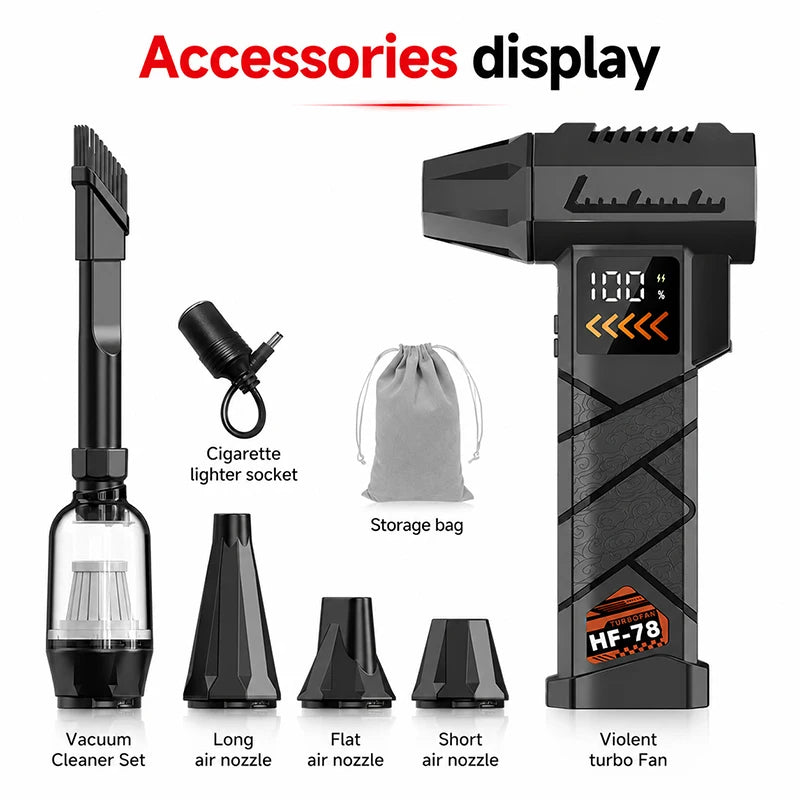 HFX04 Color Cordless High-RPM Electric Jet Air Blower for Home & Car