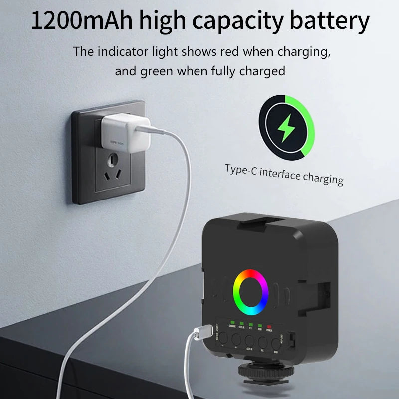 Pocket RGB LED Video Light – Magnetic, Rechargeable