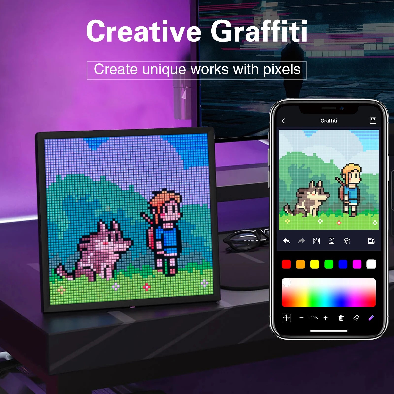 LED Pixel Art Matrix Display Frame With APP Control