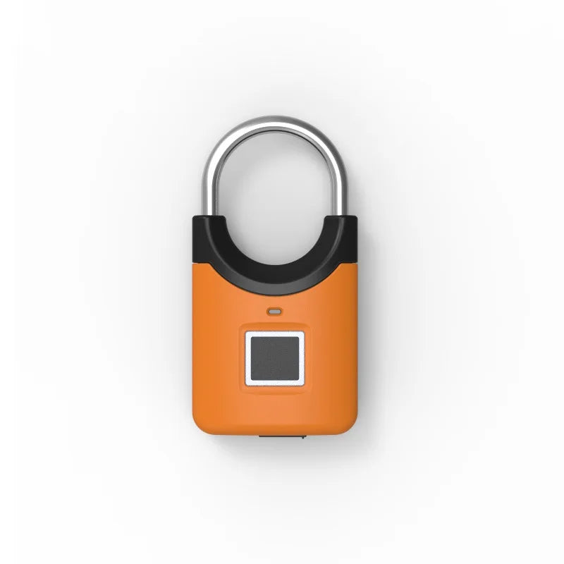Yellow Color Smart Fingerprint Padlock With USB Recharge – IP66 Zinc Alloy