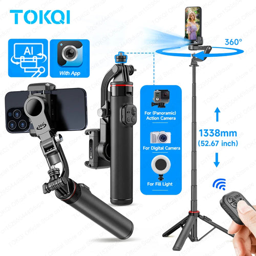 AI Face Tracking Phone Gimbal Stabilizer Selfie Tripod