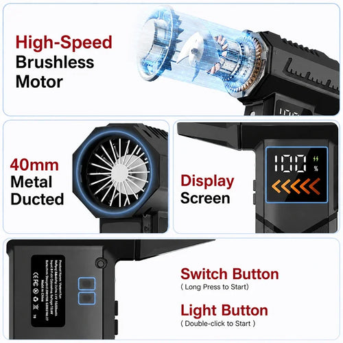 Cordless High-RPM Electric Jet Air Blower for Home & Car