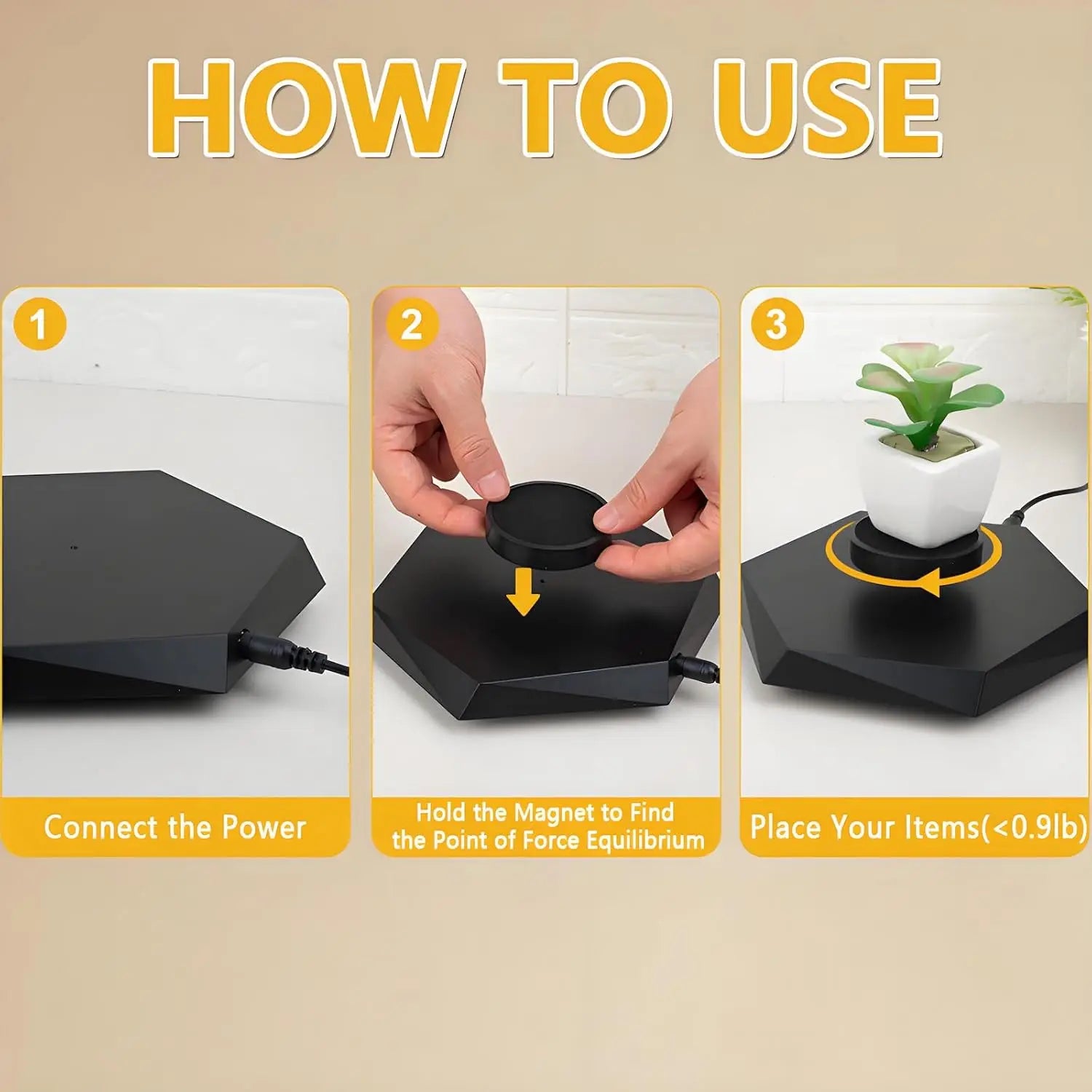 Magnetic Levitating Display Stand 400 g With 360° Rotation